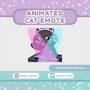 Geanimeerde Black Cat-emote: dj-emote