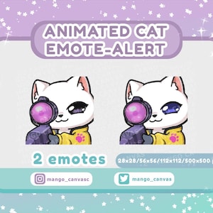 Alerta de gesto de gato blanco animado / Alerta de gesto de francotirador