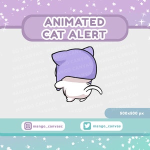 Animated White Cat Alert-Shake Alert imagem 1