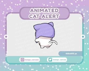 Animated White Cat Alert-Shake Alert