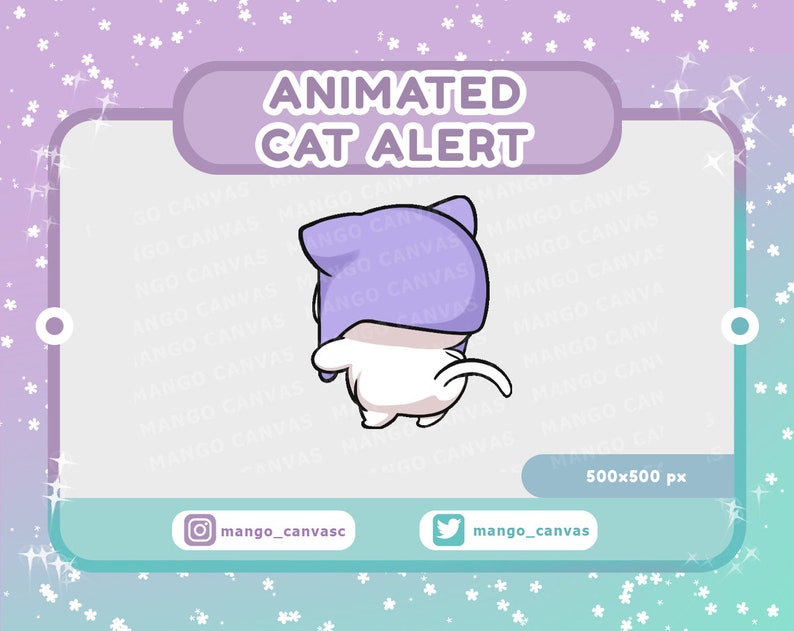 Animated White Cat Alert-Shake Alert image 1