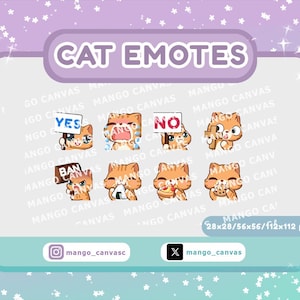 Oranje kat-emotes - Set 3
