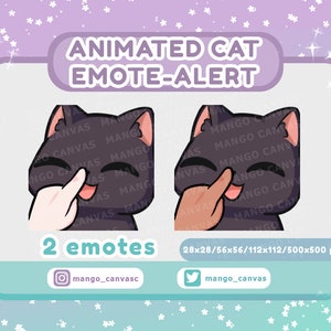 Geanimeerde zwarte kat-emotemelding/boop-emotemelding