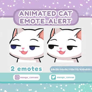 Geanimeerde witte kat Emote-Smirk-emote