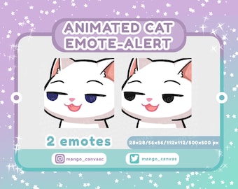 Animated white Cat Emote-Smirk emote