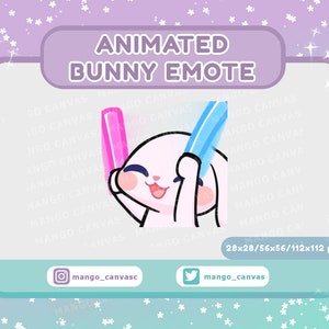 Geanimeerde konijnenemote-lichtstick-emote