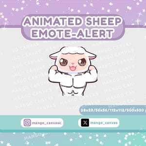 Geanimeerde schapen-emote-waarschuwing/spier-emote-waarschuwing