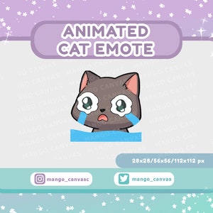 Animated Gray Cat Emote-Cry emote