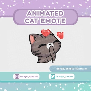 Gesto animado de gato atigrado gris: gesto de beso