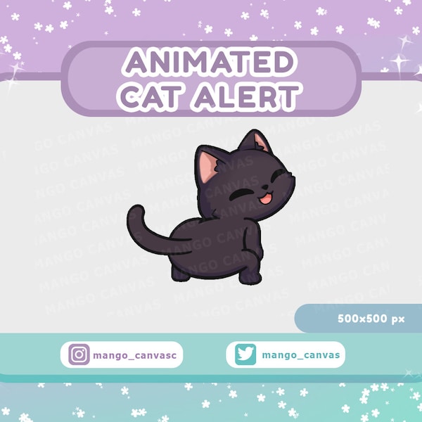 Animated Black Cat Alert-Twerk Alert