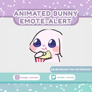 Animierter Häschen Emote Alarm /Popcorn Emote Alarm