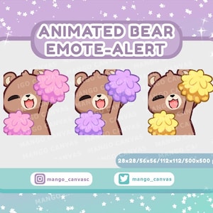 Animierter Bär Emote Alarm/ PomPom Alarm / Emote Alarm