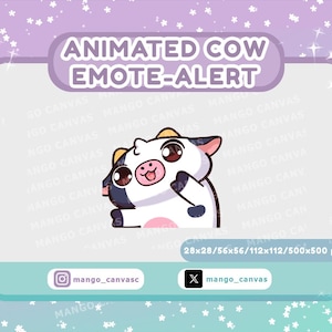 Avviso di emote di mucca animata / Avviso di emote di danza oscillante