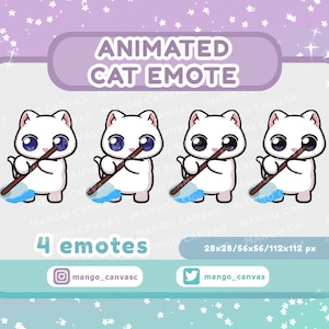 Animated White Cat Emote-Clean emote