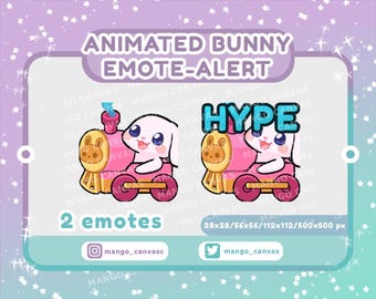 Animated Bunny Emote-Alert/ Hype Train Emote-Alert