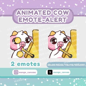Geanimeerde roze koe emotemelding/gok-emotemelding