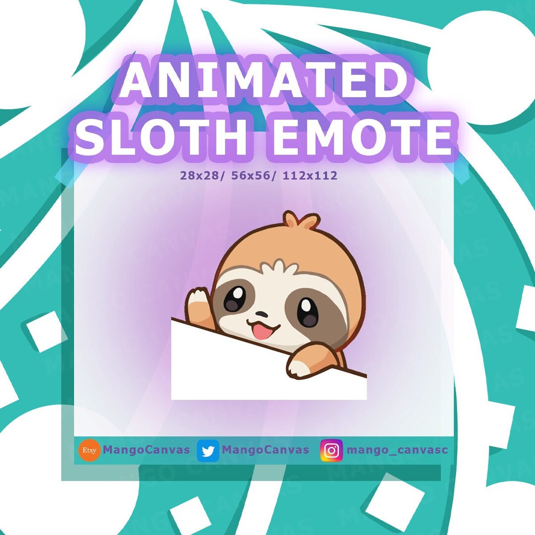 Sloth Emotes Animated Sloth Emote-bongo Sloth - Etsy