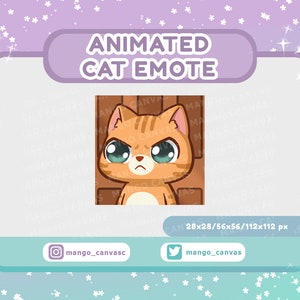 Geanimeerde oranje kat-emote-verlof-emote