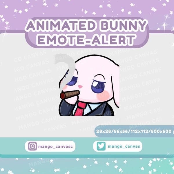 Animated Bunny Emote Alert /Smoking Emote-Alert