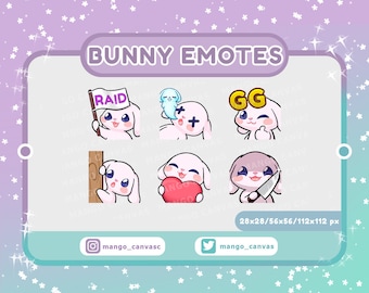 Twitch Emotes-Bunny Emotes Set 1