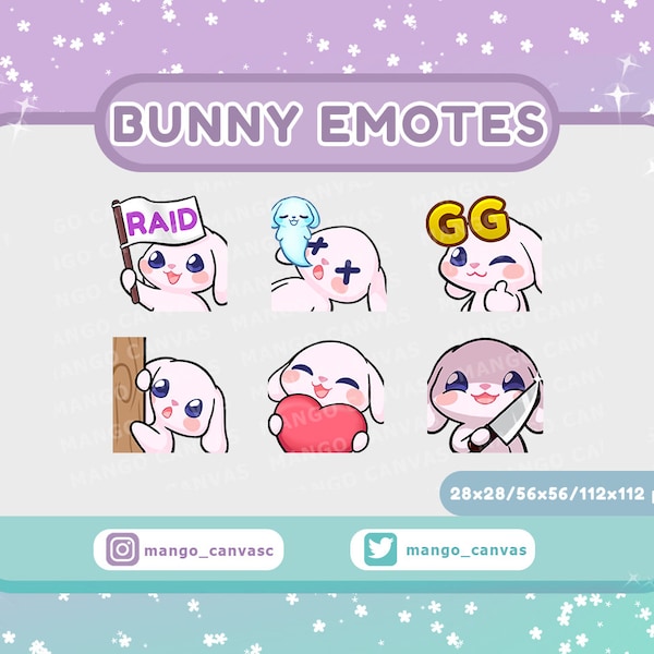 Twitch Emotes-Bunny Emotes Set 1