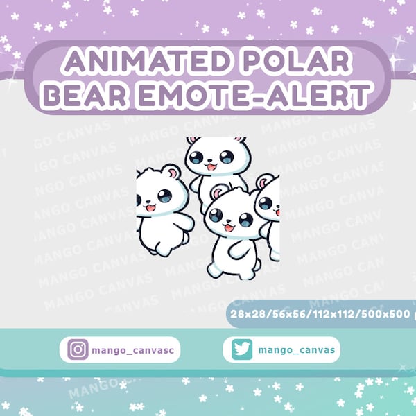 Animated Polar Bear Emote-Alert/Raid Emote-Alert