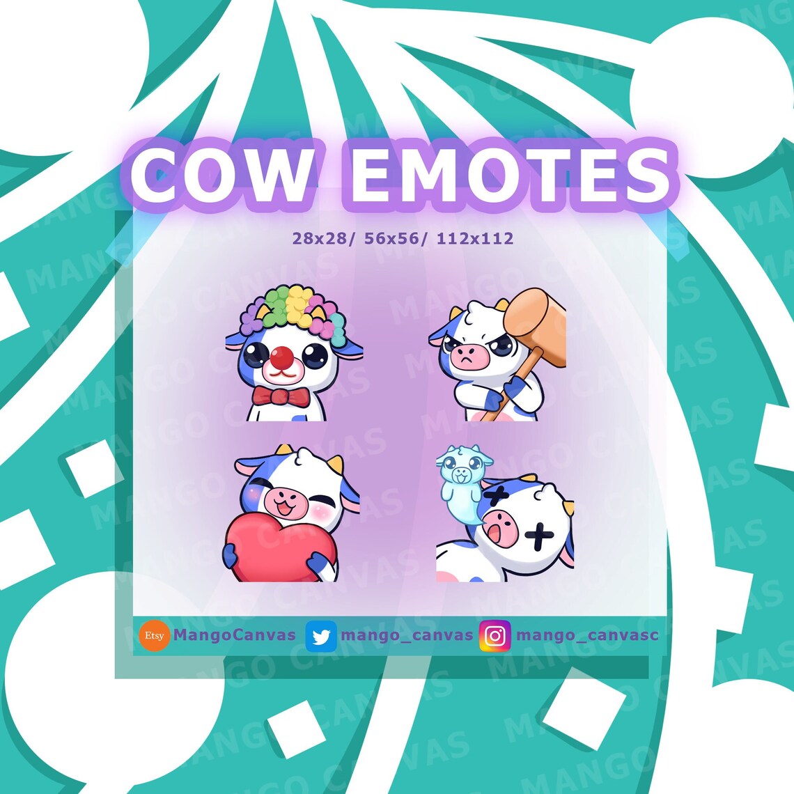 Twitch Emotes-blue Cow Emotes - Etsy