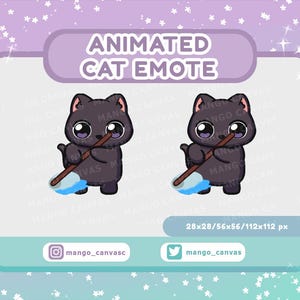 Animated Black Cat Emote-Clean Emote
