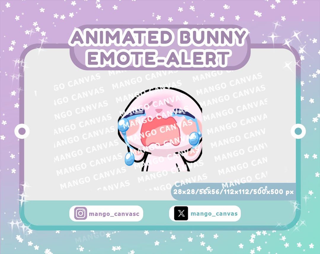 Animated Bunny Emote-alert/crying Emote-alert - Etsy