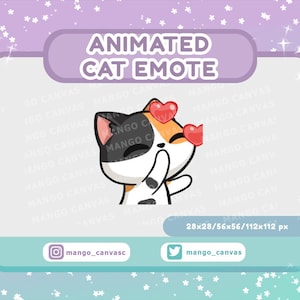 Emoticono animado de beso de gato calicó