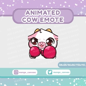 Animierte Pinke Kuh Emote-Boxen Emote