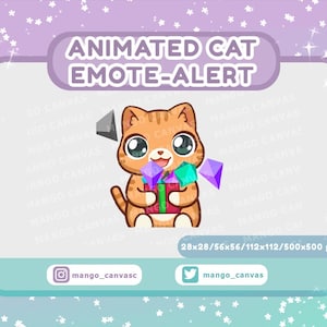 Animated Orange Cat Emote-Alert/Bits Emote-Alert