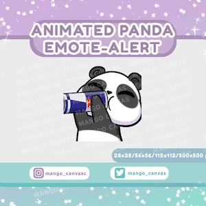 Alerta de emoticón de panda animado / Alerta de emoticón de bebida