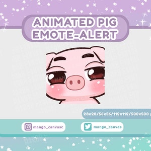 Geanimeerd varken-emote-waarschuwing/grijns-emote-waarschuwing