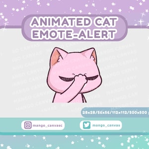Alerta de gesto de gato rosa animado / Alerta de gesto de Facepalm