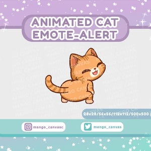 Geanimeerde oranje kat emote-waarschuwing/twerk-emote-waarschuwing