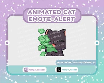 Animated Black Cat Emote-Alert / Money Emote-Alert #2