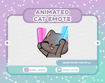 Animated Gray Cat Emote-Lightstick emote
