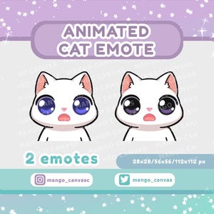 Animated White Cat Emote-No Emote