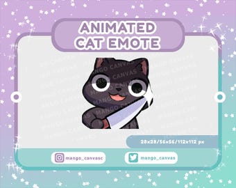 Animated Black Cat Emote-Knife emote