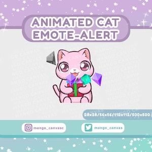 Alerta de gesto de gato rosa animado/Alerta de gesto de bits