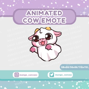 Animated Pink Cow Emote-Ghost Emote