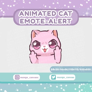 Alerta de gesto de gato rosa animado/Alerta de gesto de dedo medio
