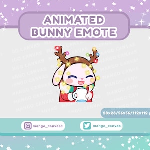 Geanimeerde kersthaas emote-drank-emote