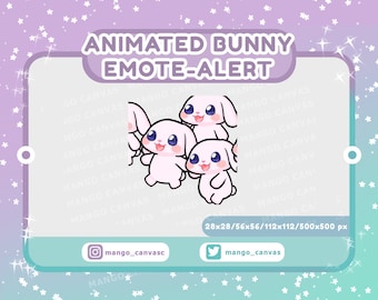 Animated Bunny Emote Alert /Raid Emote-Alert