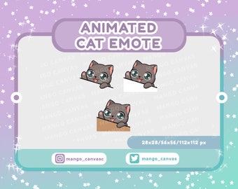 Animated Gray Cat Emote-bongo emote