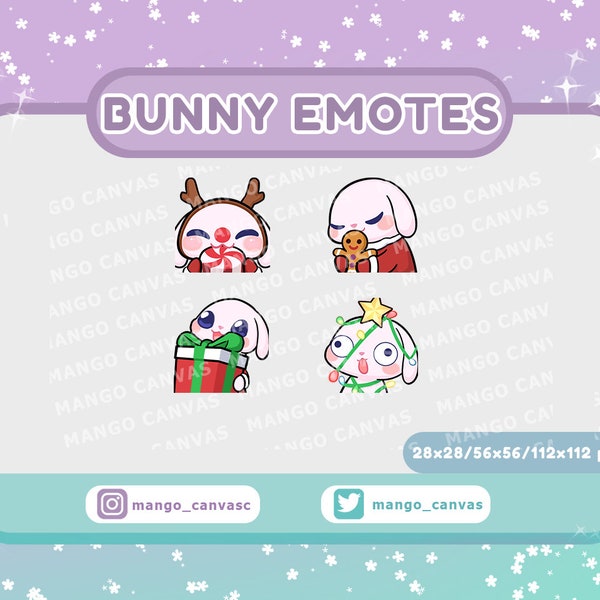 Twitch Emotes-Christmas bunny set