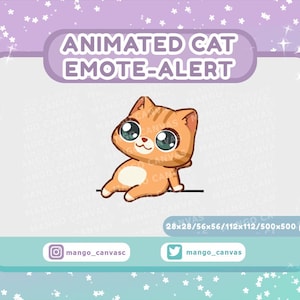 Alerta de gesto de gato naranja animado / Alerta de gesto de sentarse