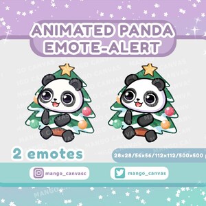 Alerta de emoticón de panda animado / Alerta de emoticón de árbol de Navidad