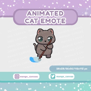 Geanimeerde grijze kat-emote-schone emote